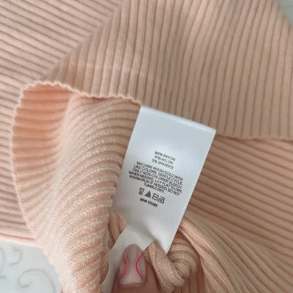 Express Pink Ribbed Ruffle Tank Top - Picture 7 of 7